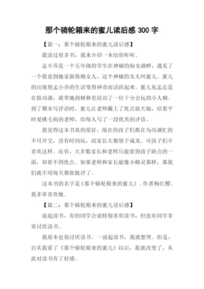 那个骑轮箱来的蜜儿读后感300字.docx