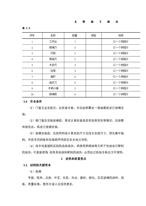 门窗玻璃安装施工工艺标准