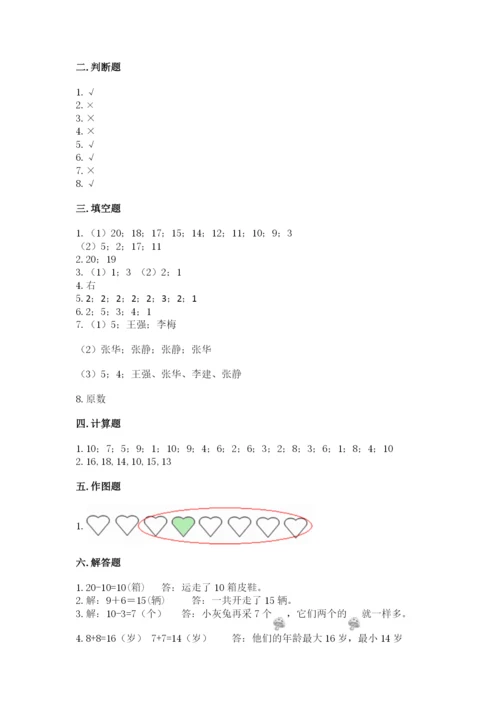 人教版一年级上册数学期末测试卷附答案【综合题】.docx