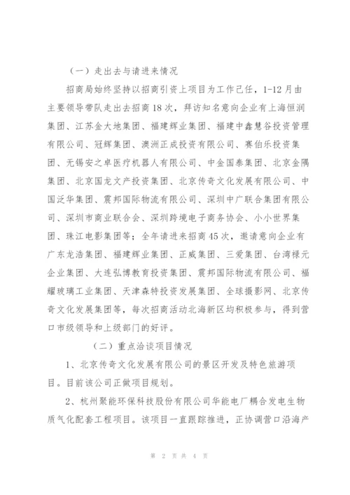 新区招商局工作总结及明年工作安排.docx