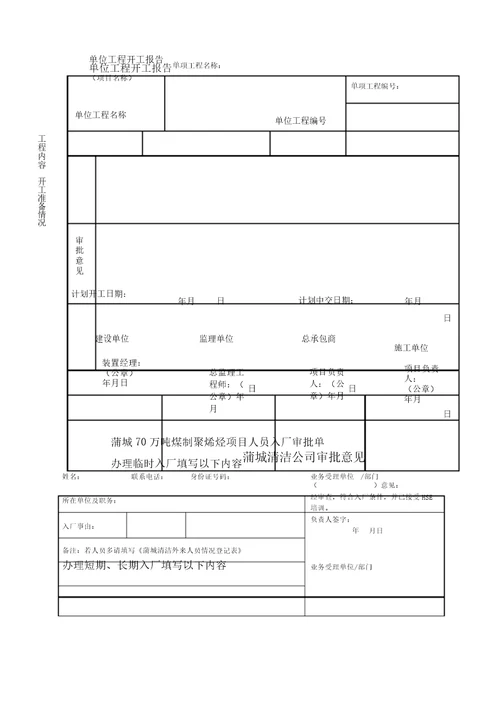 项目管理手册表格外部版