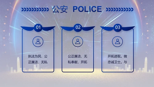 蓝色大气公安机关年终工作总结新年计划PPT
