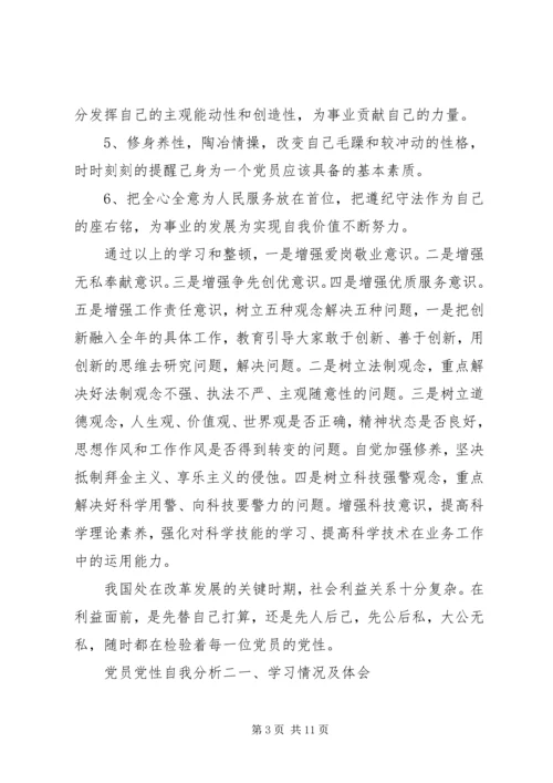 党员党性自我分析.docx