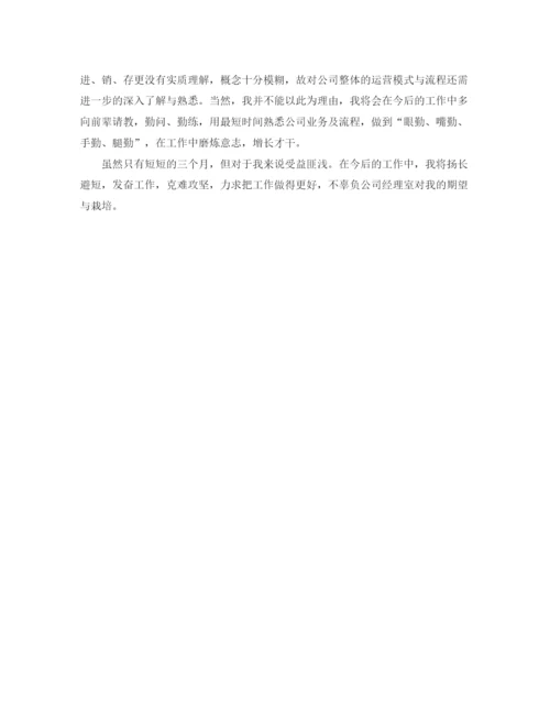 精编之试用期转正个人工作总结范文.docx