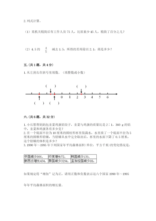 苏教版六年级数学小升初试卷附答案【模拟题】.docx