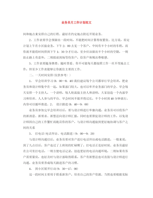 精编之业务员月工作计划范文.docx