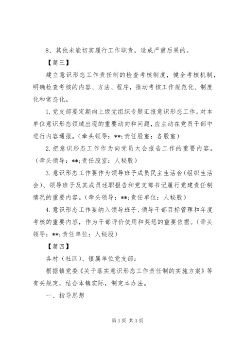 意识形态工作责任制的检查考核制度范本六篇.docx