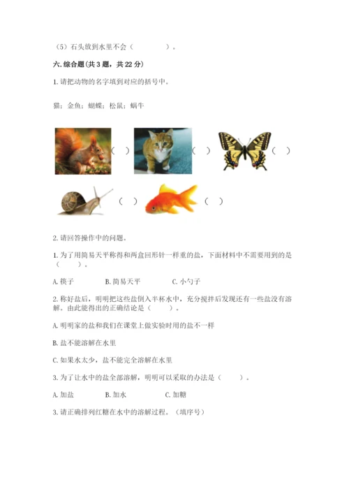 教科版一年级下册科学期末测试卷及参考答案（预热题）.docx