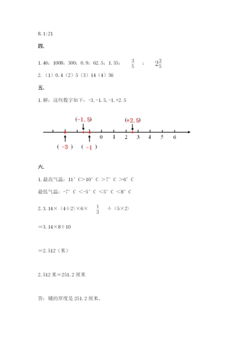 小学六年级升初中模拟试卷附答案（夺分金卷）.docx