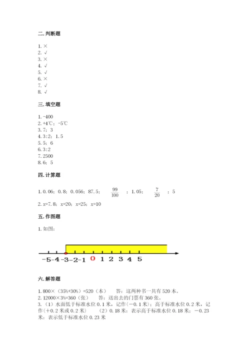沪教版小学数学六年级下册期末检测试题有精品答案.docx