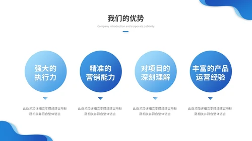 蓝色渐变商务企业介绍公司介绍产品介绍企业宣传ppt模板