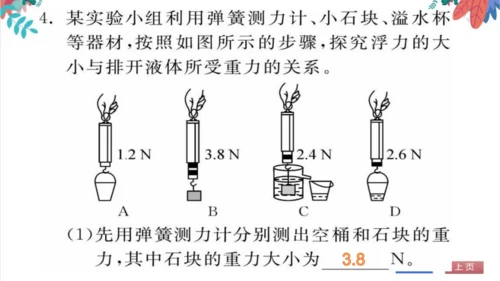 【人教版】物理八年级下册 第10章 专题（七）与浮力有关的实验 习题课件