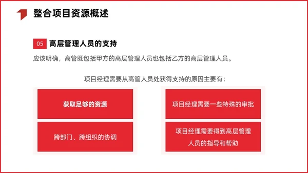 红色简约商务项目整体管理课程PPT项目管理
