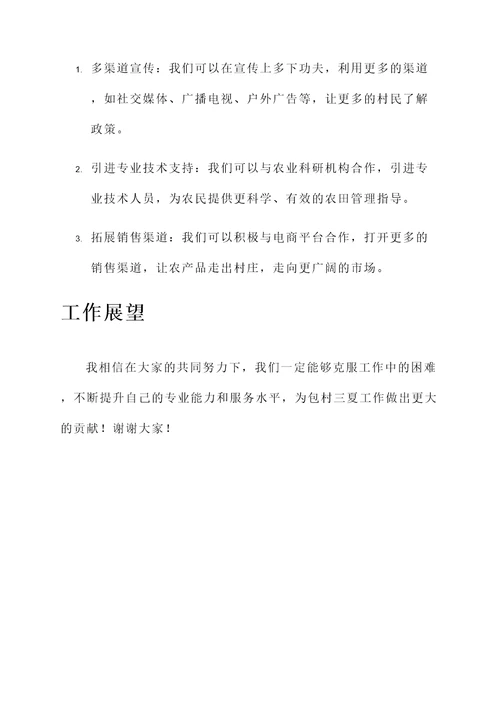 包村三夏工作汇报