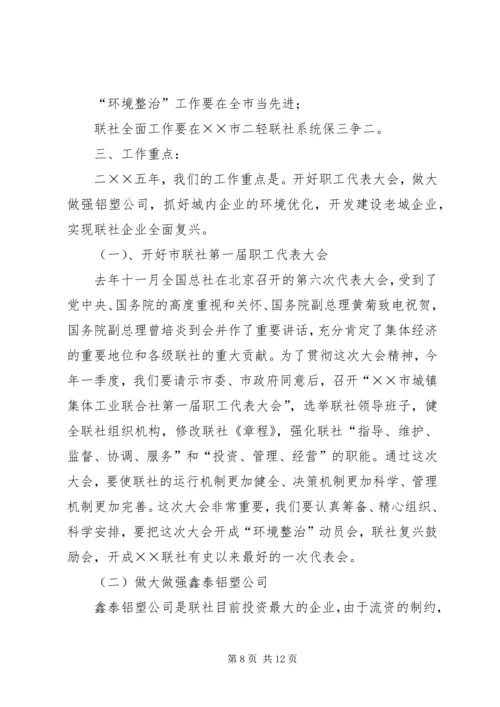 某某市城镇集体工业联合社年工作总结及年安排 (2).docx