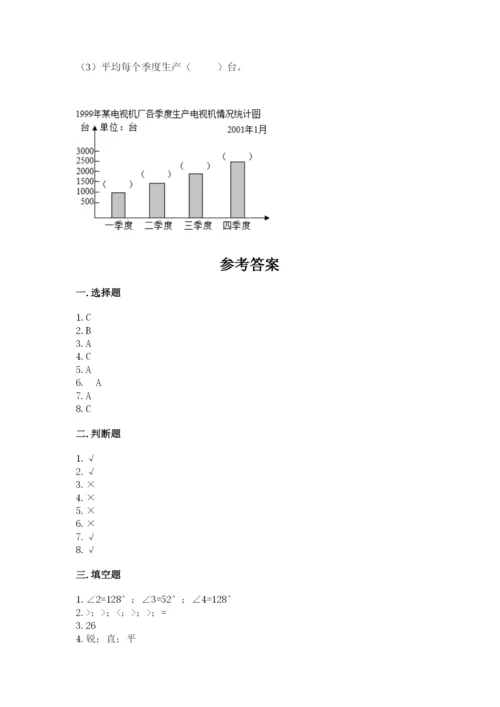 人教版四年级上册数学期末测试卷审定版.docx