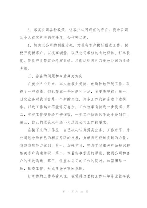 业务员试用期工作总结10篇.docx