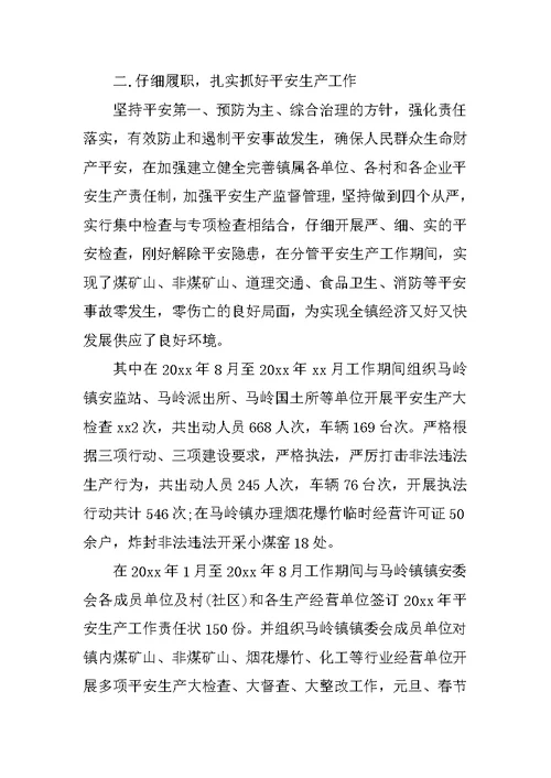 分管安全述职报告