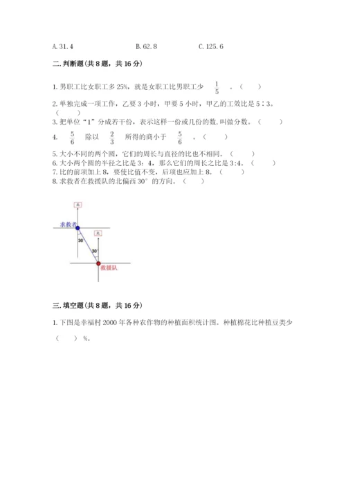 人教版六年级上册数学期末测试卷含答案【能力提升】.docx