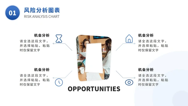 SWOT风险分析图表数据报表PPT模版