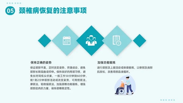 绿色插画简约颈椎病护理查房PPT课件
