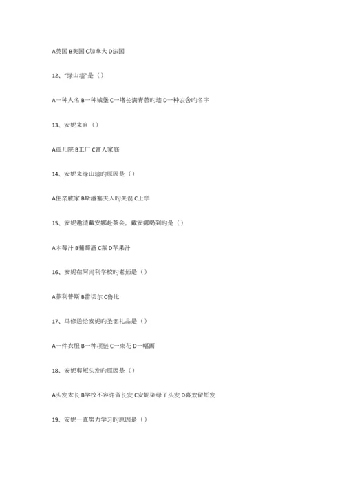 2023年狼王梦阅读知识测试.docx