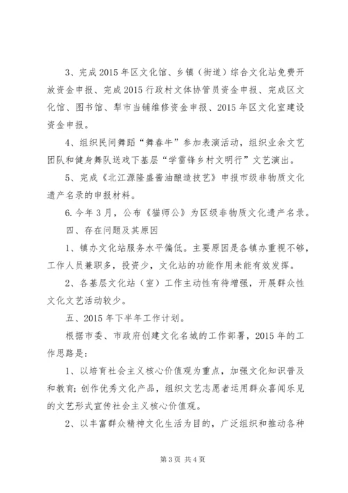 文广新局上半年工作总结和下半年工作计划.docx