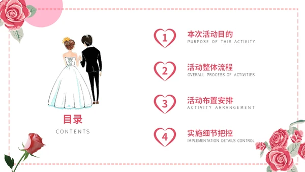 情人节婚礼策划方案通用PPT模版