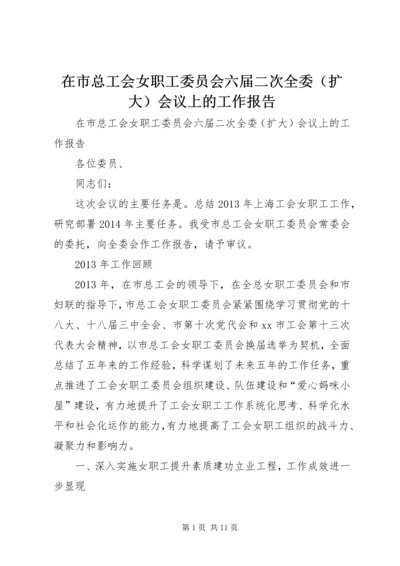 在市总工会女职工委员会六届二次全委（扩大）会议上的工作报告.docx