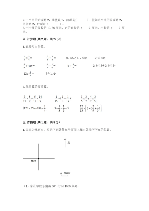 小学数学六年级上册期末卷含答案【夺分金卷】.docx