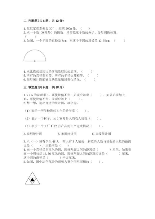 人教版六年级上册数学期末测试卷附答案（精练）.docx