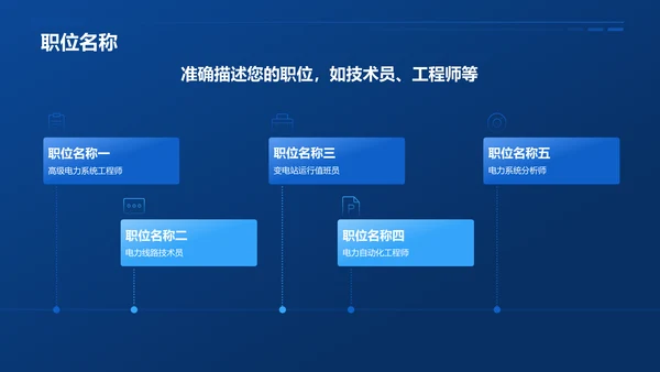 蓝色渐变风电力行业求职简历模板PPT模板