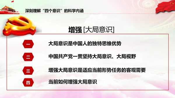 增强四个意识做合格党员PPT模板