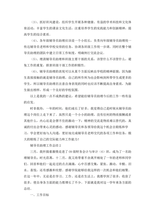 辅导员助理工作总结15篇.docx