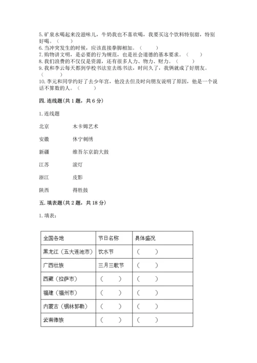 部编版四年级下册道德与法治 期末测试卷及完整答案【网校专用】.docx
