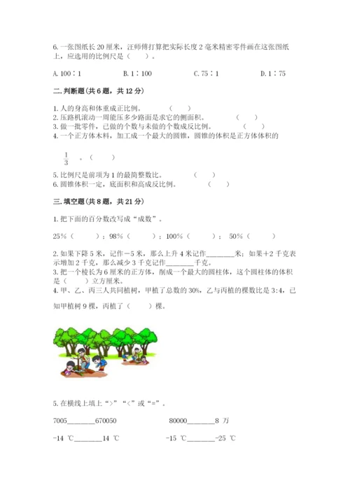 阿克塞哈萨克族自治县六年级下册数学期末测试卷加精品答案.docx