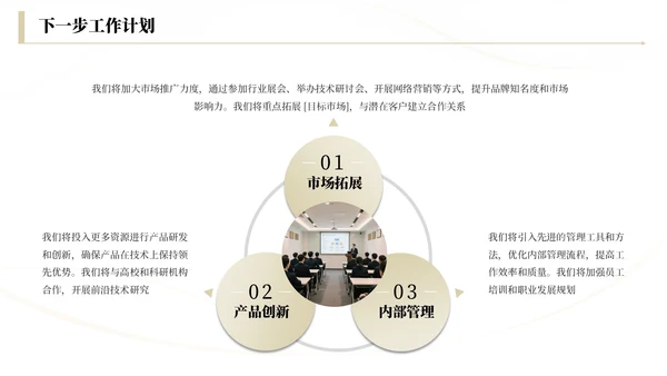 浅金商务工作总结汇报通用PPT模板