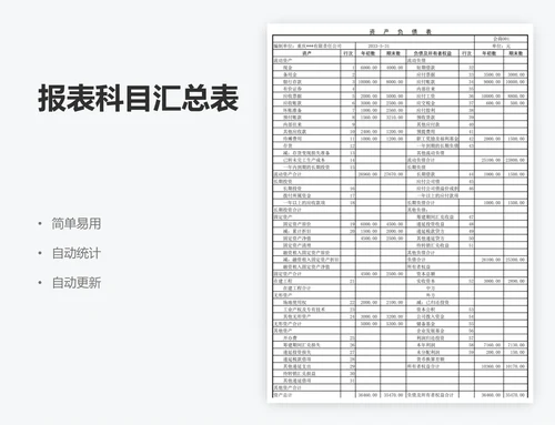 报表科目汇总表