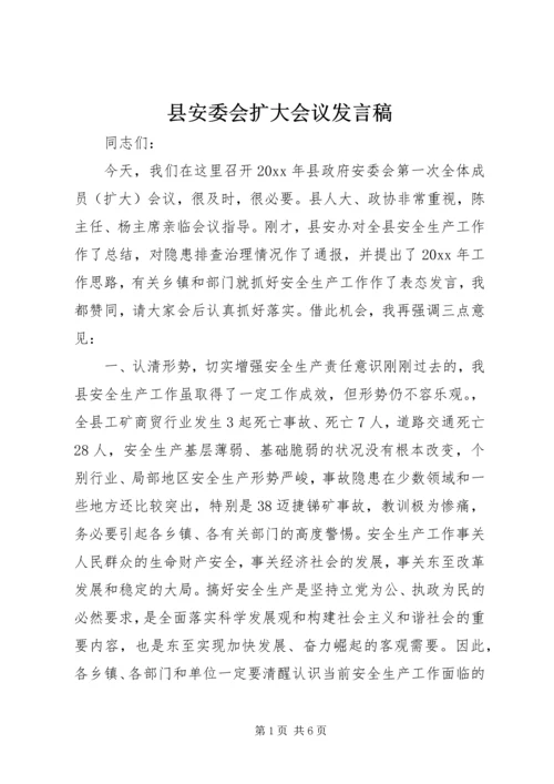 县安委会扩大会议发言稿.docx