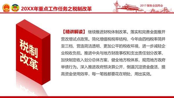 党政大气关注民生聚焦两会党课培训PPT