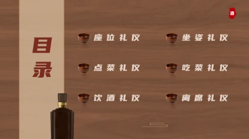 白酒文化，酒桌文化礼仪通用PPT模板