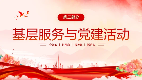 红色水彩大气党建党课党支部书记述职报告PPT