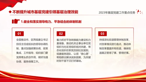 红色大气党建党课基层党建工作重点任务课件PPT二十大报告