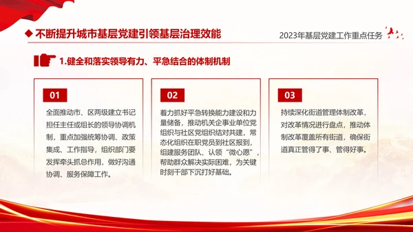 红色大气党建党课基层党建工作重点任务课件PPT二十大报告