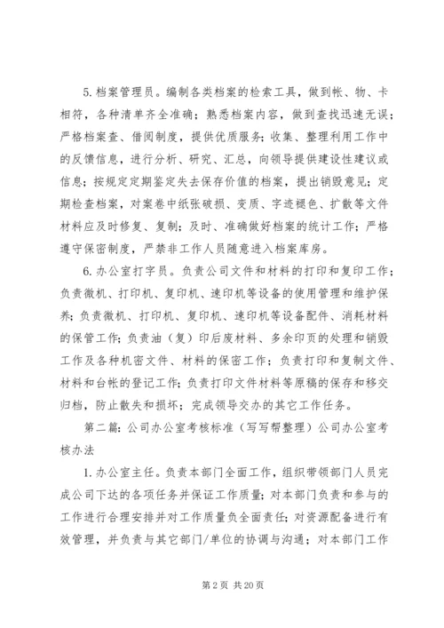 公司办公室考核标准精编.docx