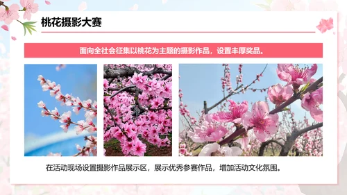 粉色插画风桃花节活动方案展示PPT模板