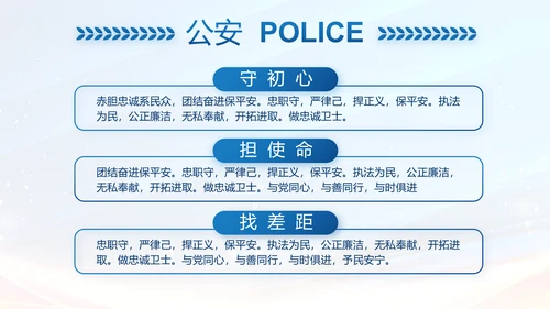 蓝色大气公安警察年终工作方案动态PPT模板