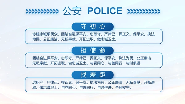 蓝色大气公安警察年终工作方案动态PPT模板