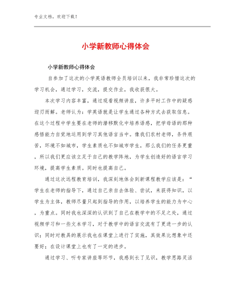 小学新教师心得体会范文14篇合辑.docx