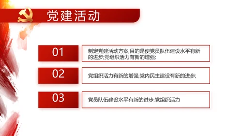 红色党建党支部工作总结汇报计划PPT党课